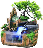 Tabletop Rockery Fountain, Small Waterfall Fountains Indoor with LED Lamp Atomization Effect, Rockery Water Fountain Ornament for Home Office Bedroom Decoration, Style D - Image 5