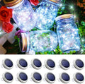 30 LED 12 Packs Solar Lights for Mason Jars（No Jar） Lids String Fairy Lights Solar Lantern Hanging Lights for Patio Yard Garden Wedding Decor Cool White by SmilingTown