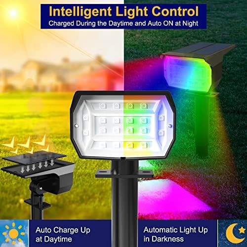 nipify Solar Spot Lights Outdoor Color Changing, Halloween RGB Spotlights - Image 3