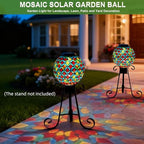 VOREEN 8" Solar Mosaic Glass Garden Ball, IP45 Waterproof Globe Yard Light, Automatic Dusk-to-Dawn Colorful Landscape Lamp for Patio Lawn Pathway Outdoor Decoration - Image 4