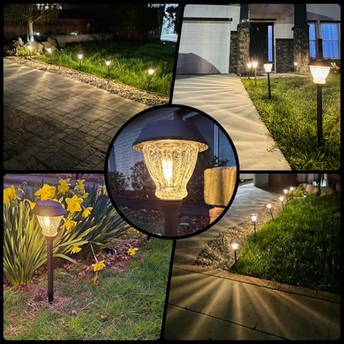 XMCOSY+ Solar Garden Lights Outdoor 6 Pack, Warm White Landscape Lighting - Image 2