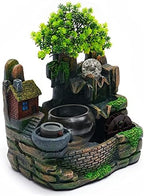 Desktop Rockery Waterfall Fountain, Tabletop Mini Rockery Crafts, Indoor Fountain Rock Resin Ornament,Living Room Desktop Bonsai Ornaments,Home Interior Decoration Resin Craft by JUOPTGJ