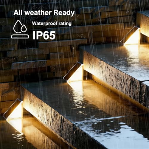 JEJOT 16 Pack Solar Step Lights Outdoor Waterproof, Solar Stair Light,Gray - Image 5