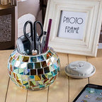 Solar Outdoor Table Lamp, Solar Powered Mosaic Glass Ball Garden Lights Waterproof Color Changing Mood Night Lights (Colorful) - Image 4