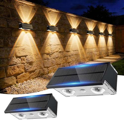 Solar Fence Lights Outdoor, 2 Pack Fence Solar Lights Waterproof by Unknown