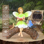 Garden Flower Fairy Statue Decor-Solar Outdoor Fairy Statues-Garden Fairy Outdoor Snail,Bird Figurines Decoration for Outside Patio Lawn Yard,Fairies Ornaments Gifts,Tall 8.4 Inches - Image 4