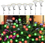 Red and Green Solar Firefly Lights Outdoor Garden Christmas 8 PK by Unknown