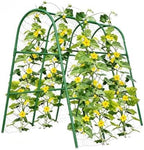 5.4FT Garden Trellis Arch for Climbing Plants, Cucumber & Melon Trellis for Raised Beds, u-Shape Plant Support with Plastic Connectors for Vegetables, Peas, Tomatoes,﻿ Cucumber by EcoSummer
