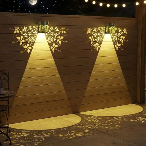 2Pk Solar Fence Lights Outdoor Wall Lights Butterfly Theme Decor by Unknown