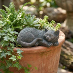11.4 inch Cat Statue Outdoor Garden Decor, Bronze Resin Sculpture Sleeping Cat Statues Indoor Outdoor Decor for Garden Patio Yard Lawn, Unique Pet Memorial Ornament, Thoughtful Keepsake Gift for Mom - Image 2