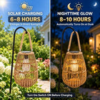 pearlstar Rattan Solar Lantern Outdoor Hanging & Tabletop Decor Light - Image 3