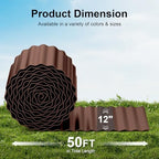 Land Guard Corrugated Garden Edging Border, 12" x 50' Landscape Paver Edging, Tall Landscape Edging, Fence for Garden, Flower Bed, Lawn and Landscape Edging (Brown) - Image 2
