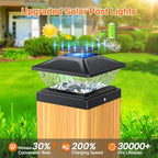 Solar Post Cap Lights Outdoor 6 Pack, 2 Modes 4x4 Fence Post Solar Lights Outdoor Waterproof, Deck Post Cap Lights Solar Powered Fit 3.5x3.5 4.5x4.5 Wooden & 4x4 5x5 Vinyl Posts for Deck, Black - Image 4
