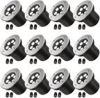 JESLED 12 Pack Low Voltage Landscape Lights, 6000K LED Well Lights by JESLED