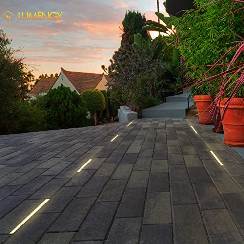 LUMENGY Paver Light Slim 0.5x14 Inch(0.55x13.77) 2700K Warm White, Glare-Free Linear Lighting for Driveways, Walkways and Paver Borders, 12V Hardwired, IP67 Waterproof, Drive-Over Rated - Image 3