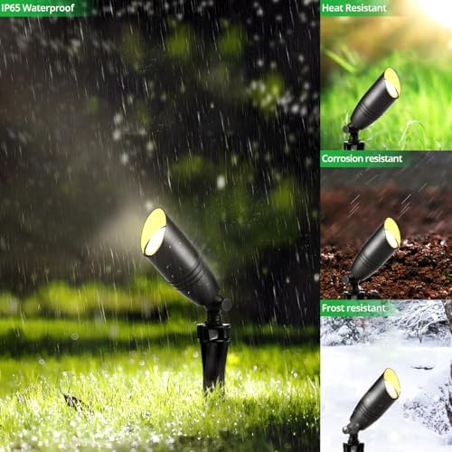 wowlite Outdoor Landscape Lighting, 4 Pack, Low Voltage Black LED Uplights - Image 3