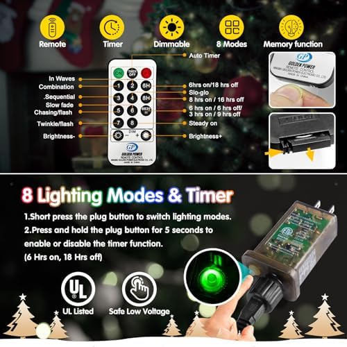 KNONEW 203FT 600LED Green Wire Outdoor Fairy Lights Plug in Cool White Xmas - Image 6