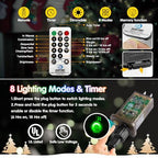 KNONEW 203FT 600LED Green Wire Outdoor Fairy Lights Plug in Cool White Xmas - Image 6