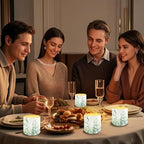 Green Leaves Flameless Candles Flickering Battery Operated 4 Pack Realistic LED Candles with Timer 12-Key Remote Control Decorative Lighting for Gardens Backyards Balconies 3" Dia - Image 5