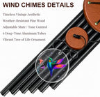 Hummingbird Wind Chimes for Outside, Deep Tone Outdoor Wind Chime with Colorful Wind Catcher, 6 Aluminum Tubes, Garden Porch Patio Decor, Memorial & Birthday Gift - Image 4