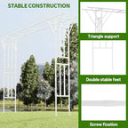 Flat Top Garden Arch Trellis 11FT x 9FT, Extra Large Garden Trellis for Climbing Plants Outdoor, 141.7in x 108in PE-Coated Metal Arbor Archway Trellis for Roses,Wisteria,Wedding,Patio Decoration White - Image 2