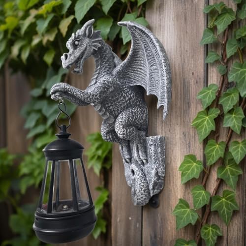 Solar-Powered Dragon Statue, 9 inch Outdoor Garden Decoration - Image 4