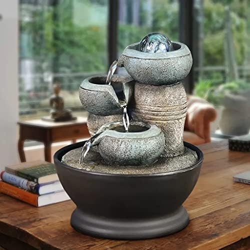 HIHELO Desktop Fountain Tabletop Fountain Simple Modern Circulating Water Fountain Office Desktop Decoration Ornament Water Fountain Outdoor - Image 3