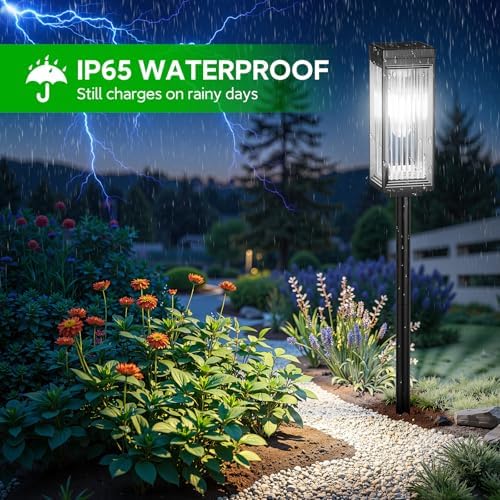 ELECLINK Solar Pathway Lights Outdoor, 6 Pack Upgraded Solar Lights Outdoor Waterproof, Bright Up to 15 Hrs Auto On/Off Garden Light for Yard Patio Lawn Path Walkway Driveway Outside Decor(Cool White) - Image 3