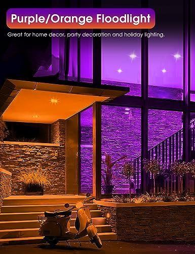 Fulighture Orange and Purple Flood Light Bulbs Outdoor 4 Pack,PAR38 Bulbs - Image 3
