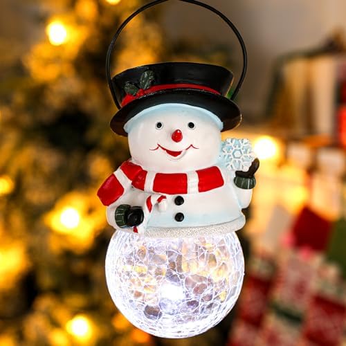Christmas Solar Hanging Lantern Snowman Light Outdoor Decor, Snowman by Baquler
