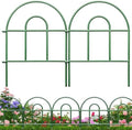 Decorative Garden Fence 32.5ft x 17in - 30 Pack Rustproof Metal No Dig Fence Animal Barrier, Arched Bed Edging Classic Style Wire Border Panel Fencing for Yard Patio Outdoor Decor, Green by Qiaokaiyan