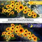 Solar Garden Lights Outdoor, Solar Sunflower Lights with 46 Lifelike Sunflower, Waterproof 90 Bright LED Fall Flowers Garden Decor for Patio Flower Bed Yard, Gift for Mom (2 Pack) - Image 4