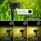 Tadyreal Solar Spot Lights Outdoor 6 Pack, [46 LED/3 Modes] Solar Landscape Spotlights Waterproof, 2-in-1 Auto On/Off Solar Powered Lights for Outside Yard Garden Wall Pathway(Warm White) - Image 6