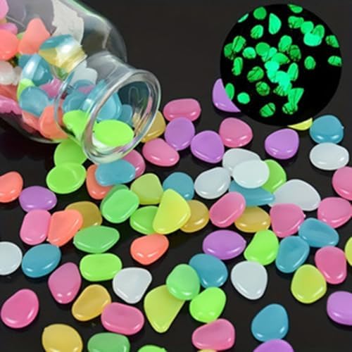 1000pcs Glow in The Dark Garden Stones (Multicolor) - Image 3