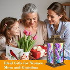 Solar Lantern Colorful Purple Flowers Outdoor Waterproof Garden Hanging Lantern Solar Powered Lighting Outside Solar Light for Patio Yard Camping, Gifts for Women Mom - Image 7