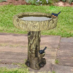24.4" H Trunk Shape Birdbaths for Outdoors, 24.4" H * 18" Φ Garden Bird Bath Statues, Outdoor Decor for Garden, Patio, Yard, Deck - Image 5