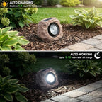 Candieslife Solar Rock Lights Outdoor Garden Waterproof - Super Bright LED Solar Spotlights, Solar Powered Landscape Path Decorative Garden Stone Lights for Pathway, Walkway, Yard, Patio (2 Pack) - Image 3