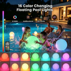 LOFTEK LED Pool Light, 12-inch Rechargeable Globe Floor Lamp w/Remote - Image 2