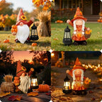 Fall Gnome Decoration Garden Statues with Pumpkin Solar Sunflower Gnomes - Image 6