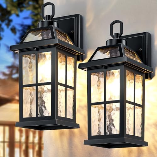 14 '' Outdoor Lights for House 2 Packs, Black Exterior Light Fixtures by MYHXQ