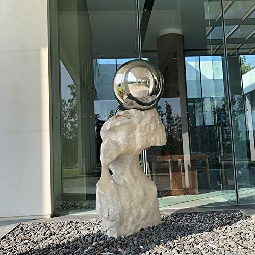 14 inch Gazing Ball,Silver Stainless Steel Garden Sphere Mirror Globe Ball,Polished Reflective Smooth Hollow Ball,Durable Shiny Decorations for Garden Patio Yard Home - Image 6