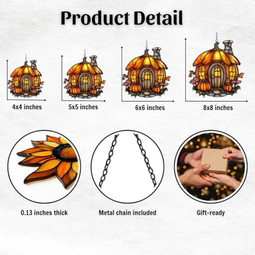 Pumpkin House Halloween Acrylic Suncatcher - Image 2