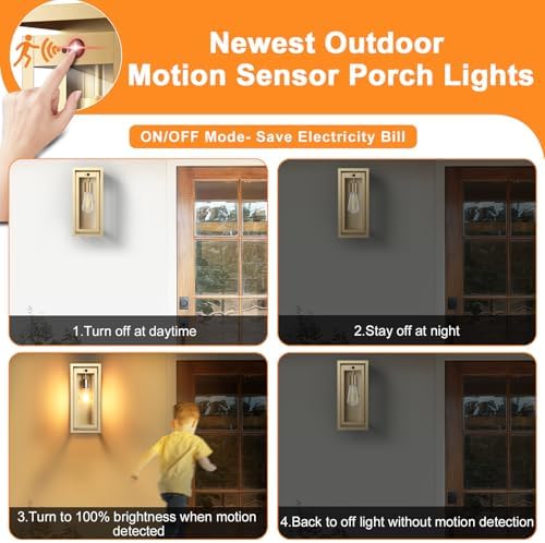 15" Motion Sensor Outdoor Wall Lights, Outdoor Sconces, 2 Pack - Image 2