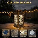 Solar Lantern Outdoor Garden Hanging Lantern Gothic Black Ravens Skulls Golden Roses Ornate Cages Vintage Waterproof Solar Powered Lighting Outside Table Lamp for Patio Deck Yard Camping - Image 2