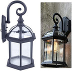 Outdoor Wall Light Fixtures Black 16" H Exterior Wall Lantern Waterproof Outside Wall Sconce Wall Mount Porch Lights w/Glass Shade for House, Garage - Image 3
