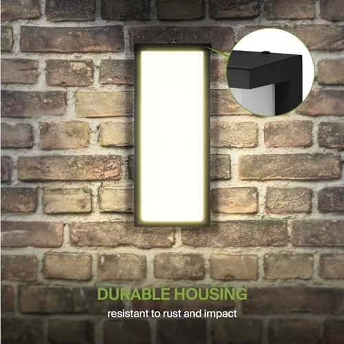 ASD LED 14" Outdoor Wall Light, Dusk to Dawn Front Door House Sconce | 3CCT, Photocell, Waterproof, ETL Listed | 20W 1900LM 3000-5000K 120V | Exterior Patio Lighting Fixture, Porch Lamp | Black - Image 7