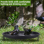 14.37'' Ground Bird Bath for Outside Large Bird Bath, Black - Image 6