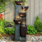 Naturefalls 39.7" Tall Outdoor Water Fountain and Waterfalls - Large Garden Fountain with LED Lights, 5-Tier Cascading, Indoor and Outdoor Fountains for Garden, Patio, Deck, Porch, Backyard and Home by Naturefalls