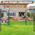 NUERPO 6 Pack String Light Poles,Metal Poles for Hanging Outdoor Light Strings,6 Pack 10 FT Light Poles Stand for Outside Garden,Patio,Wedding,Backyard,Deck,Party - Image 6