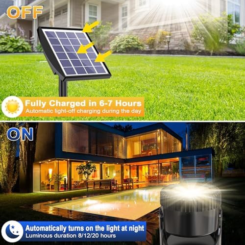 Solar Pond Lights, 3-in-1 Warm White Underwater Pond Lights, Smart Auto ON/Off Submersible LED Fountain Lights with 3-Brightness Modes, IP68 Waterproof for Pond, Garden, Patio, Pool, Waterfall Decor - Image 2